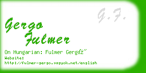 gergo fulmer business card